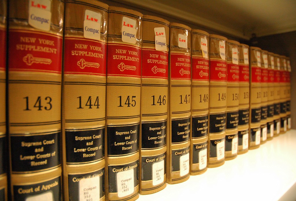 Stack of law books